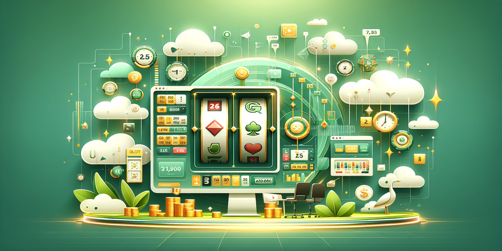 An engaging image depicting the world of slot games as explained in the Casinova.org guide for Pakistani players.